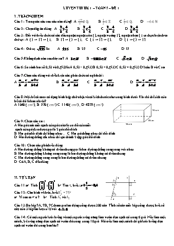 2 Đề luyện thi học kì 1 môn Toán Lớp 7 - Sách Cánh diều