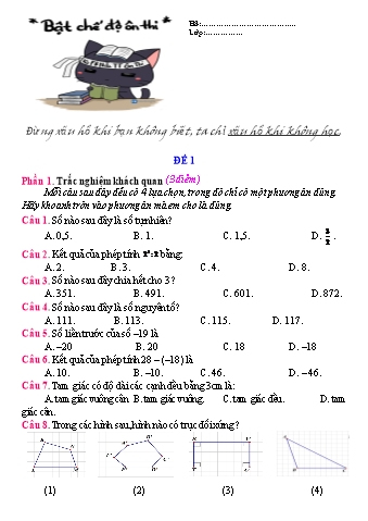 2 Đề thi học kì I môn Toán Lớp 6 - Sách Cánh diều