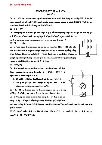 20 Đề ôn tập môn Vật lí Lớp 11 - Dương Tân Quang (Có đáp án)