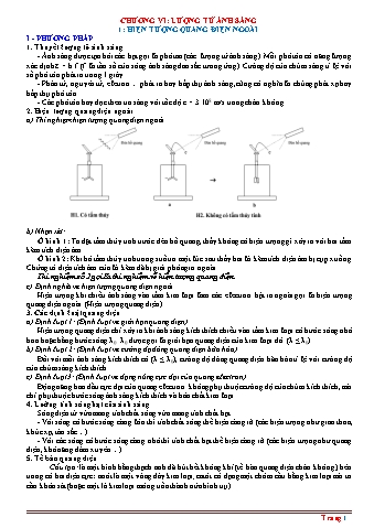 Đề cương ôn thi Vật lí Lớp 12 - Chương 4: Lượng tử ánh sáng