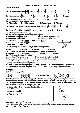Đề ôn thi học kì I môn Toán Lớp 7 - Sách Cánh diều - Đề 9