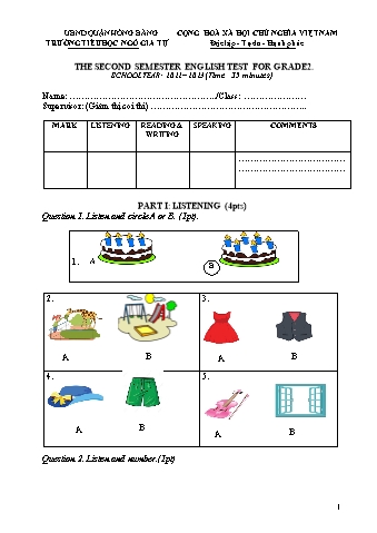 Đề kiểm tra Tiếng Anh 2 - Năm học 2022-2023 - Trường Tiểu học Ngô Gia Tự (Có đáp án + Ma trận)
